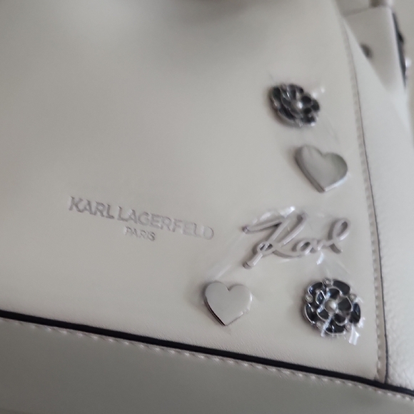 Karl Lagerfeld 2 Way Crossbody/Shoulder Bag with Logo Guitar Strap. New W/ Tags! - Picture 10 of 13